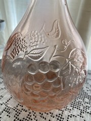 CASADIS MILANO VINTAGE 10&Prime;×7&Prime; JUS DE FRUIT PINK GLASS WINE DECANTER JUG 2 Liters