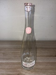 EMPTY 2023 Cote Des Roses Clear Glass Wine Bottle with Pink Stopper 13&Prime; Tall