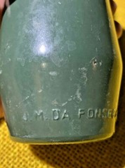 Vintage Portuguese Small Green Glass Bottle JM DA Fonseca Azeitao Portugal