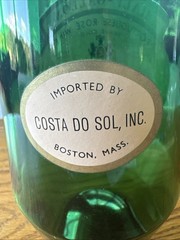 STUNNING-1972 COSTA DO SOLPortuguese Rose Half Gallon Green Wine Bottle W/ Cork