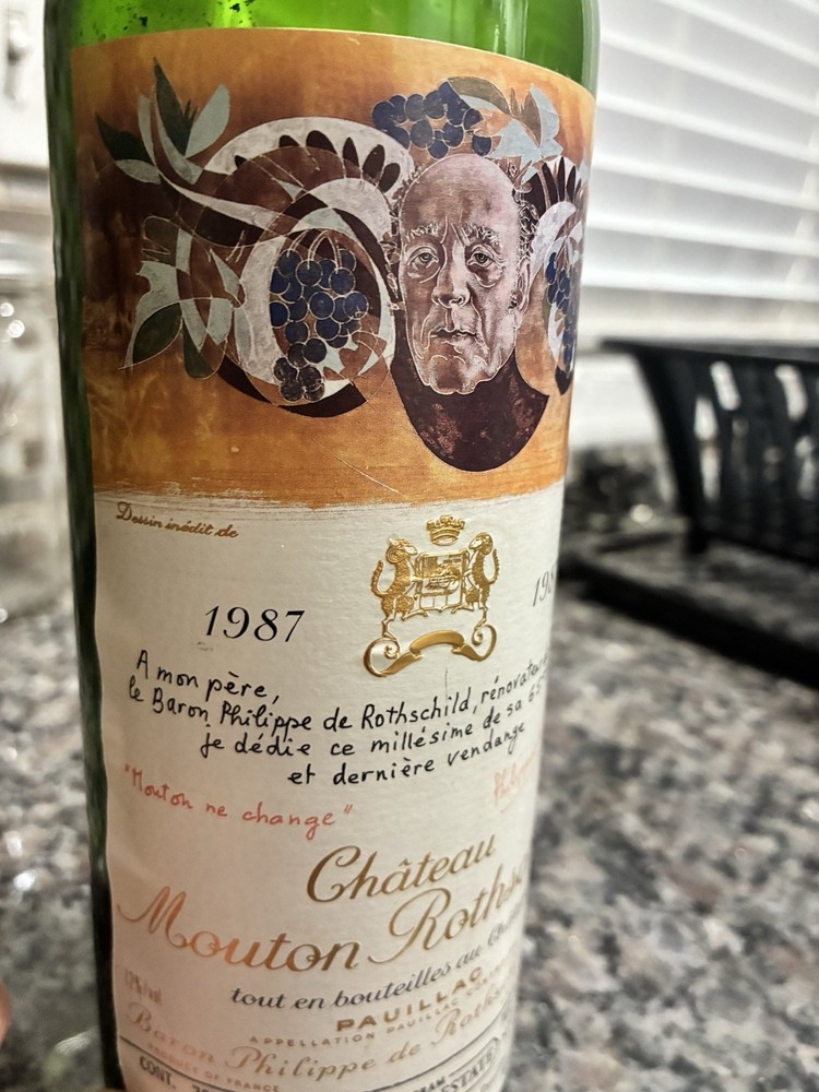 1987 Chateau Mouton Rothschild Empty Wine Bottle 750ml