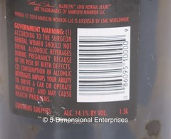 Marilyn Monroe – 2004 RED DRESS Napa Valley Red Wine MAGNUM Empty Bottle 2010