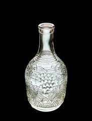 Vintage Knox Bottle Co 4/5 Quart Glass Wine Bottle Decanter 8” Grapes & Leaves