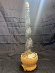 Vintage EMPTY Bottaro Embossed spiral glass red wine bottle decanter decor Italy