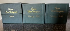 (3) Vintage Dom Perignon 1990/1988 Cuvee 750ml size Empty Box with Pamphlet