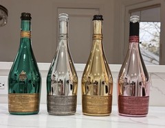 ACE OF SPADES Armand de Brignac 4 Empty Champagne Bottles Green Pink Silver Gold