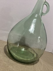 Vintage Almaden One Gallon green glass wine bottle with Handle 13” Tall MCM