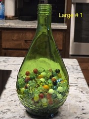 Vtg Gallo Flavor-Guard Green Glass Bottle Raised Grape Cluster Design 1/2 Gallon