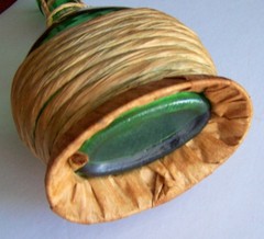 Vintage 1971 Italian Mirafiore Wine OVAL Bottle with Wicker Basket – 9.5&Prime;