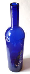 LUNA DI LUNA CHARDONNAY PINOT GRIGIO Large Clear Dark Blue Glass Bottle no Lid