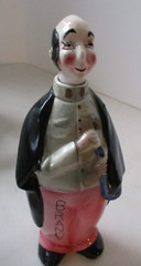 1950&rsquo;s Vintage Waiter Brandy Whiskey Decanter Ceramic
