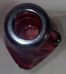 Moser Riesling Red Glass Cat Empty Wine Bottle No Stopper 2011 13 Inches High