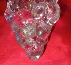 Vintage Grape Cluster Wine Bottle Decanter 7&Prime; INCH Clear Glass W/Lid Made TURKEY