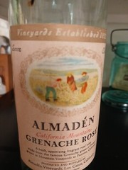Vtg Almaden Grenache Rose Empty Wine Bottle w/ Cork-Almaden Vineyards-Branded