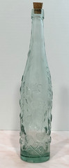 Wine Bottles Set (2) Green Glass Decorative Wine Bottles
