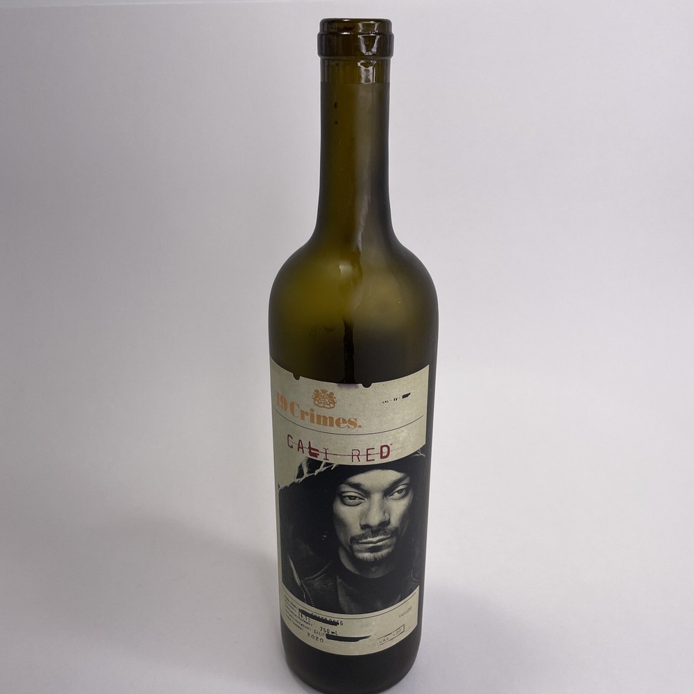 2020 Snoop Dogg Cali Red 19 Crimes Empty Green 750 mL Wine Bottle No Cork
