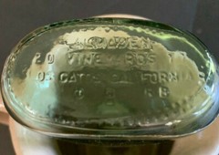 Almaden Pony Green Glass Bottle 2/5 Pint Metal Cap Los Gatos CA Empty Excellent