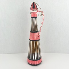 Vintage Spanish Barware Plastic Wicker Wrapped Wine Bottle 15” Decanter