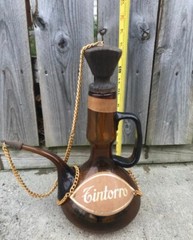 Title: Tintorro Porron Amber Brown Glass Wine Bottle Alcohol Decanter Spain
