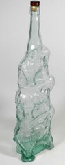 Vintage Green Glass Elephant Bottle Italy