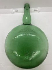 Vintage BOLLA BREVETTATA GREEN GLASS WINE BOTTLE 12”x8”x3.5”