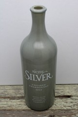 Ceramic Wine Bottle Empty Silver Unoaked Chardonnay Mer Soleil 2012 750ml