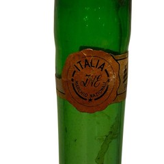 Vtg Italian Green Glass 45.5” Tall Chianti Wine Bottle Decanter MCM W/ Stickers