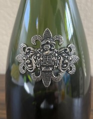 Wine Cava Bottle Empty Segura Viudas Brut Reserva Heredad W/Sterling Silver Deco