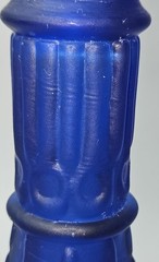 Vintage MCM Pair Morey Mallorca Frosted Cobalt Blue Glass Wine Bottles 11 1/2&Prime; T