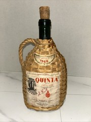1966 Empty Quinta Libson Wine By J.M. DA Fonseca. Succ.4/5 Qt Wrapped In Wicker