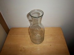 Clear Glass Wine Carafe 10&Prime; Vintage Paul Masson Since 1852, building on front
