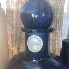 Vidrios San Miguel EXTRA LARGE Blue Recycled Glass Bottle Decanter Spain EUC