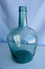Vintage French Viresa Wine Bottle, Made In Spain, 12&Prime; Green Clear Glass “j”