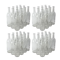 750ml Clear Bordeaux Wine Bottles Pack of 48 W5 Clear/Flint Flat-Bottomed Cork