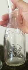 Pair Of Braswell&rsquo;s Carafes .25 Liter With Insignia Clear Glass 1/2 Bottle Server