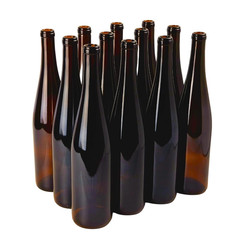 – 750Ml Amber Wine Bottles (Pack of 12) Empty, Stretch Hock Liquor Glass Bottles