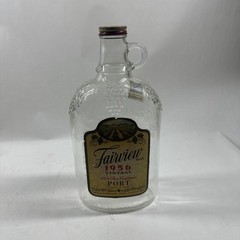 Vintage Fairview Wine Co. of Maine Clear Pressed Glass 1/2 Gallon Jug With Label