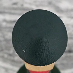 VTG French « Liqueur de L&rsquo;Armee Rouge » Bottle Flock w/ Soldier Wood Head Stopper