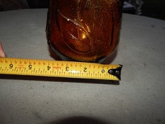 Vintage Brown? Glass Flower Genie Bottle Wine Bottle Decanter Italy Estate Find
