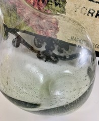 Vintage Pale Green Demijohn Wine Jug Bottle Hand Blown GALAXY of Encased Bubbles