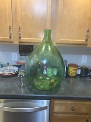 Huge ITALIAN VINTAGE Glass Wine Demijohn Jug