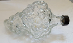 Vintage Grapes Bunch Glass Bottle Made in France *Empty* Original Twist Lid