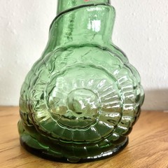 Vtg 32” Italian Chianti Wine Bottle Celine Glass Decanter Snail Shaped MCM EVC