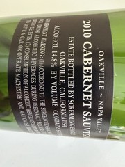 2010 SCREAMING EAGLE Cabernet Sauvignon Empty Wine Bottle w/cork and Opened Foil