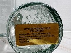 Wine Bottles Set (2) Green Wine Bottle Decanter with Cork Lids