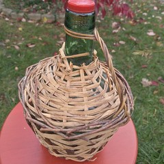 Vintage Sangria Wine Demijohn Jug Wrapped in Wicker Rattan Straw 1 Gallon Spain