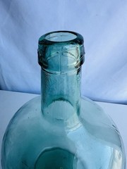 Vintage French Viresa Wine Bottle, Made In Spain, 12&Prime; Green Clear Glass “j”