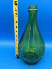 Gallo Flavor-Guard Green Glass Bottle Raised Grape Cluster Half Gallon Vintage