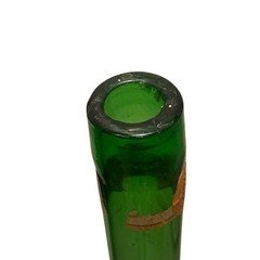 Vtg Italian Green Glass 45.5” Tall Chianti Wine Bottle Decanter MCM W/ Stickers
