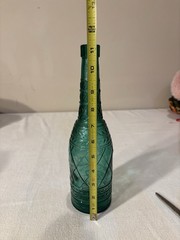 Empoli green glass decanter, 20th Century, Hobnail/Diamond Pattern, Teal, Canada